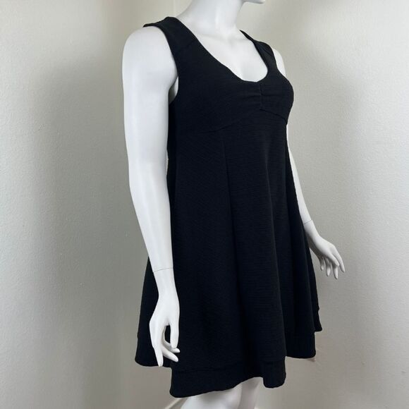 Maeve Womens Size XL Black Fairchild Ribbed Fit & Flare NEW Mini Dress Pullover - Picture 7 of 15